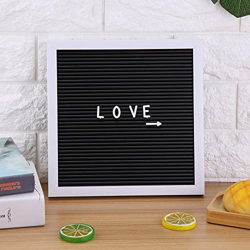 Brief Board, 25cm / 10in x 25cm / 10in Nachricht grau Filz Brief Board Zeichen und eine Reihe von veränderbaren Buchstaben Zahlen Home Room Decor von Haofy(White) von Haofy