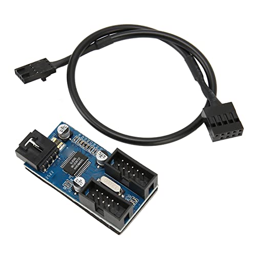 Haofy 9-poliger USB-Header-Splitter, Weit Verbreiteter Blackout-Schutz 1 Bis 2 Motherboard 9-poliger USB-Header-Splitter für Host-Lüfter von Haofy