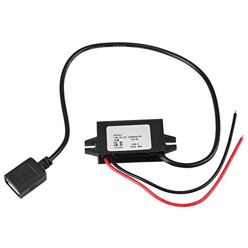 Haofy DC-DC Adapter 12 V / 24 V zu USB 5 V 3A Konverter, 24 V auf 12 V DC Konverter - DC 12V bis 5V 3A Spannungswandler mit USB für Auto Vehicle Motorrad Motor Ladegerät Audio von Haofy