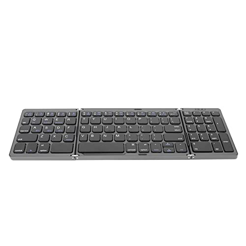 Haofy Faltbare -Tastatur, Dreifach Faltbare -Tastatur, Scherentasten, Lange Lebensdauer, Mehrere Geräteverbindungen, Leise, Verdeckte Struktur für die Arbeit (Grauschwarz) von Haofy