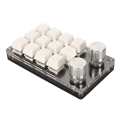 Haofy Mechanische Tastatur, 2-Tasten-12-Tasten-Minitastatur für PC-Kabelverbindung (Weiß) von Haofy
