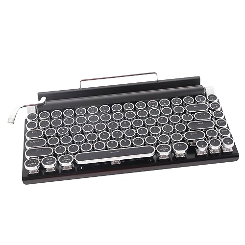 Haofy Mechanische Tastatur, 83 Tasten, Wasserdicht, Kratzfest, Mechanische Schreibmaschinentastatur für Tablet (Black) von Haofy