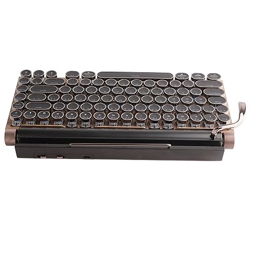 Haofy Mechanische Tastatur, 83 Tasten, Wasserdicht, Kratzfest, Mechanische Schreibmaschinentastatur für Tablet (Holzfarbe) von Haofy