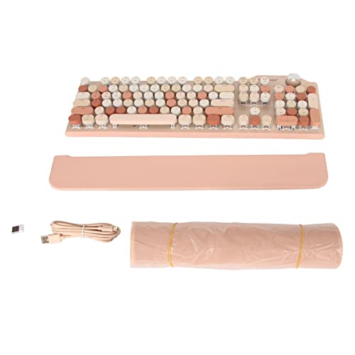 Haofy Mechanische Tastatur, Bunt, Lange Akkulaufzeit, 107 Tasten, Hot-Swap-fähige Multifunktions-Schreibmaschinentastatur für Mobiltelefone (Milchteefarbe) von Haofy