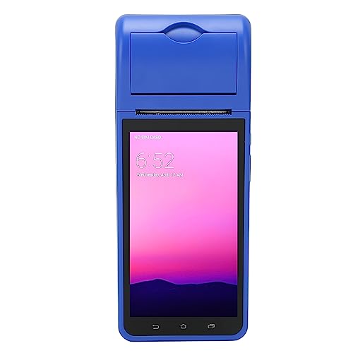 Haofy POS-Belegdrucker, 70 Mm/s Drucken, 1D-2D-QR-Scannen, 5000-mAh-Akku, PDA-Drucker, 5,5-Zoll-Touchscreen, 4G-LTE-WLAN-Unterstützung für Unternehmen (EU-Stecker) von Haofy
