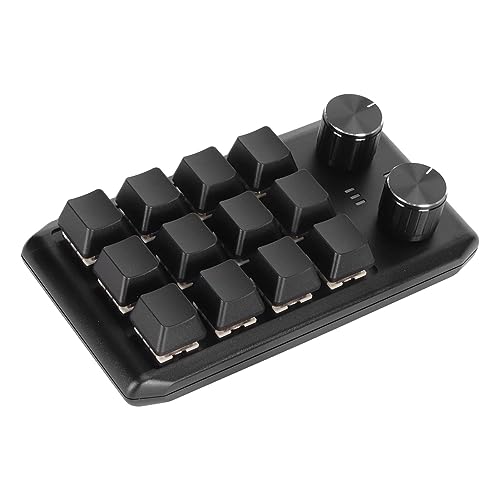 Haofy Programmier-Makro-Tastatur, Benutzerdefinierte -Tastatur mit Empfindlichem Feedback, Programmierbare Multifunktion, 12 Tasten, 2 Tasten, Mechanischer Roter Schalter für den von Haofy