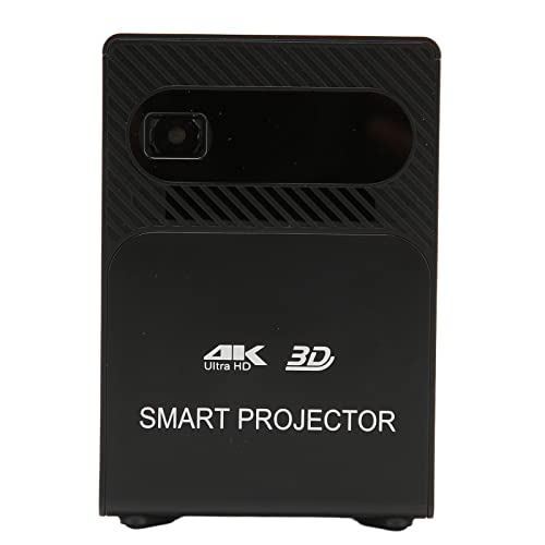 Haofy -Projektor, Tragbarer Projektor, 8000 MAh Akku, Fernbedienung, 4 GB RAM, 64 GB ROM, 3D 4K Unterstützt, Automatische Trapezkorrektur, Korrekt für die Familie (Schwarz) von Haofy