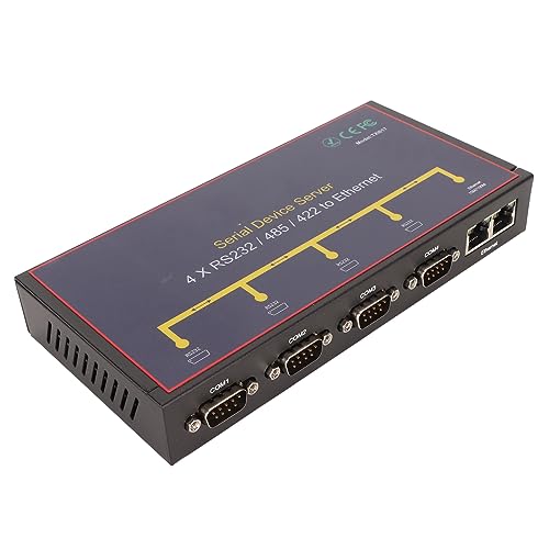 Haofy RS232 RS485 zu Ethernet-Konverter, 110 BPS Bis 230400 BPS 100–240 V RJ45-Port, Mehrere Arbeitsmodi, Seriell zu Ethernet-Konverter für die Industrie (EU-Stecker) von Haofy