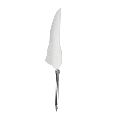 Haofy Retro -Leder -Notizbuch mit Brunnenstift Set, Vintage Quill Stift für Wunderschönes Schreiben, Ideales Schreibwarengeschenk für Studenten und Künstler (WHITE) von Haofy