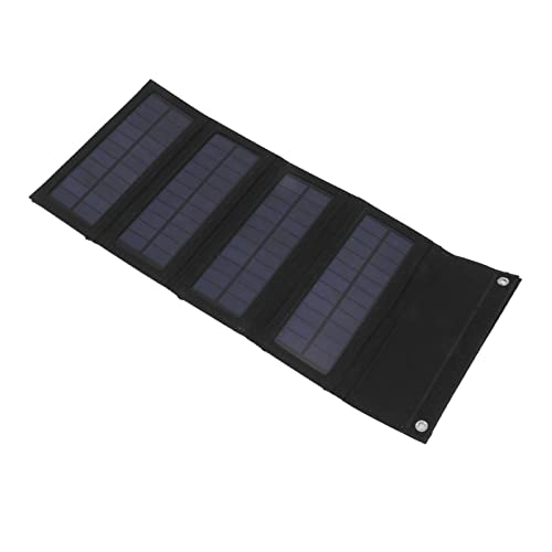 Solar Power Bank, 40W 4-Fach Solarpanel Ladetasche Faltbare Tasche Faltbares Ladegerät für Outdoor Camping Wandern Notfall Aufladen (Schwarz) von Haofy