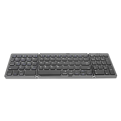 Haofy Tastatur, Faltbare -Tastatur, Dreifach Klappbare Scherentasten, Verdeckte Struktur für Tablet (Grauschwarz) von Haofy