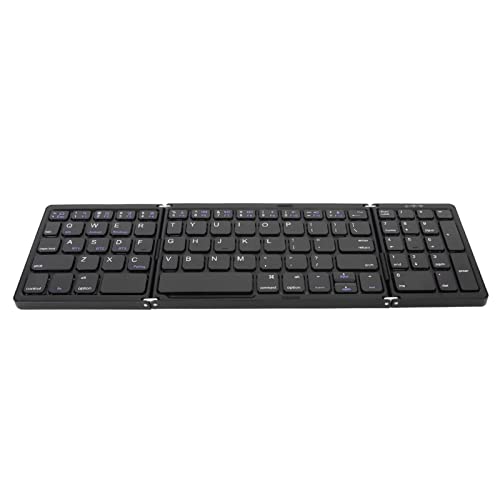 Haofy Tastatur, Faltbare -Tastatur, Dreifach Klappbare Scherentasten, Verdeckte Struktur für Tablet (Schwarz) von Haofy