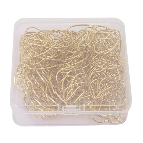 Herzförmige Papierclips 100pcs in Transparenter Box, Metall -Seiten -Marker für Lesezeichen, Planer Clamp/Holder, Büroschule Hausgebrauch mit Eisenmaterial Zur Verbesserung, Ideales für (GOLD) von Haofy