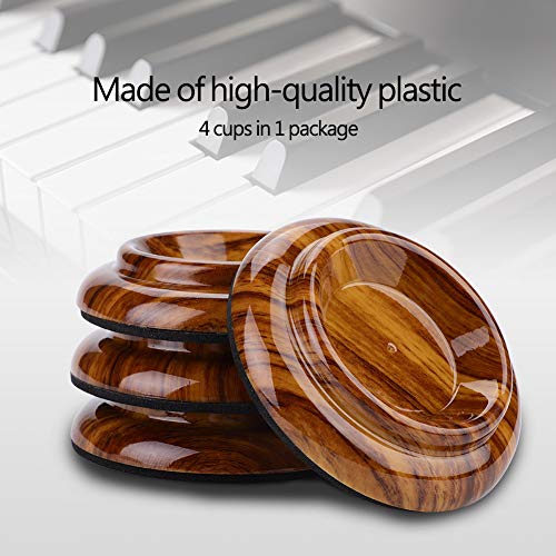 Holzfarbe 4pcs Klavierfußpolster - Lastlagerfähigkeit - Dicke Schalldämmung - Geeignet für Aufrechte Klaviere Geeignet von Haofy