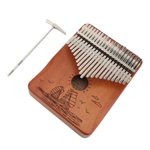 Kalimba Daumen Klavier Mbira 21 Keys Handgefertigtes Mahagoni -Metallinstrument mit Gravierten Notizen für Anfänger Erwachsene Kinderprofis Profis (Typ 1) von Haofy