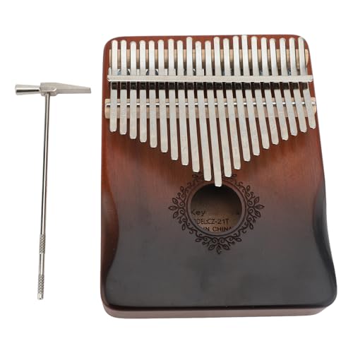 Kalimba Daumen Klavier Mbira 21 Keys Handgefertigtes Mahagoni -Metallinstrument mit Gravierten Notizen für Anfänger Erwachsene Kinderprofis Profis (Typ 3 Gradient) von Haofy
