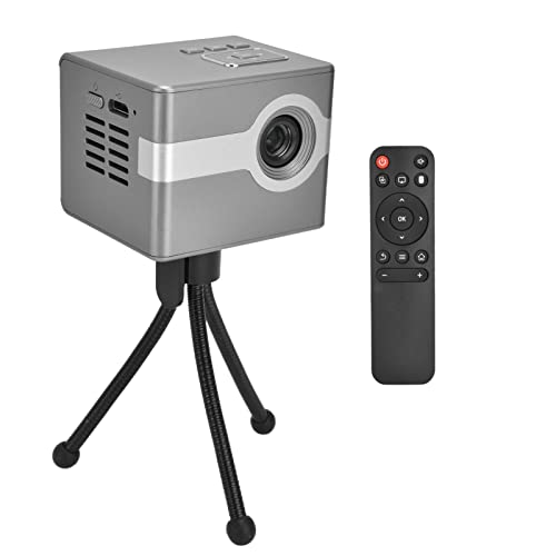 Kinoprojektor, Leichter Filmprojektor mit Klarer Bildgebung und 480P-Auflösung, Silbergrau, für den Haushalt, für Heimkino, für Schlafzimmer (EU-Stecker 100-240 V) von Haofy