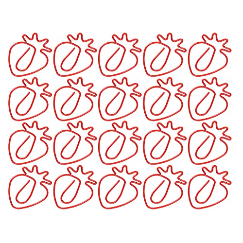 Strawberry Paper Clips 20pcs Red Cute Lesezeichen Clips Langable Tragbarer Draht für Büroschule Schreibwaren -Dokumentorganisation von Haofy