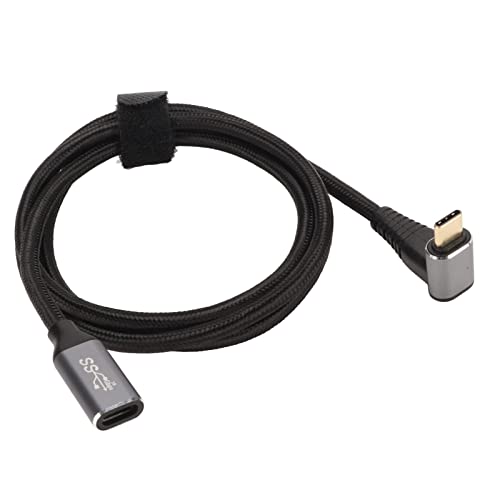 USB C 3.2 Männlich -zu Weibliches Kabel PD100W Schnelles Laden 10 Gbit/S 4K bei 60 Hz Rechtwinkel Nylon -Zöpfe Leitung Typ C Extension Cable für Dampfdeck -Spielkonsolen mit L von Haofy