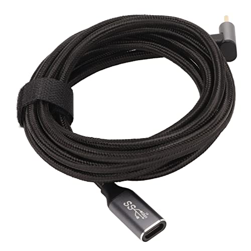 USB C 3.2 Männlich -zu Weibliches Kabel PD100W Schnelles Laden 10 Gbit/S 4K bei 60 Hz Rechtwinkel Nylon -Zöpfe Leitung Typ C Extension Cable für Dampfdeck -Spielkonsolen mit L von Haofy