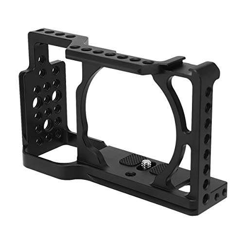 Haoge CC-S6 Spiegellose Kamera DSLR Cage für Sony a6500 a6400 a6300 a6000 ILCE-6500 ILCE-6400 ILCE-6300 4K Digital Spiegellose Kamera eingebauter Kaltschuh und Arca Swiss Schnellwechselplatte von Haoge