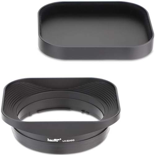 Haoge LH-S245G Gegenlichtblende aus Metall mit Bajonettsockel für Sony FE 40 mm F2.5 G FE 50 mm F2.5 G FE 24 mm F2.8 G mit Deckel auf Sony A7C A7R4 von Haoge