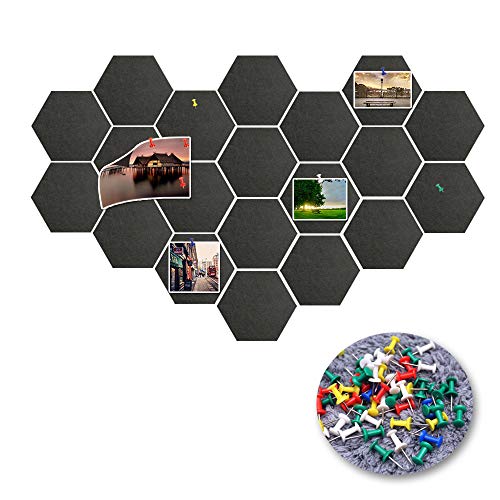 20 Stück Filz Pinnwand Korkplatte, Selbstklebende Sechseckige Korkplatte selbstklebende DIY für Foto Hängen, Bulletin Tafeln Heimdekoration und Büro Memoranduma(5.5 x 4.7 inches/ 14 x 12 cm) von Haohai