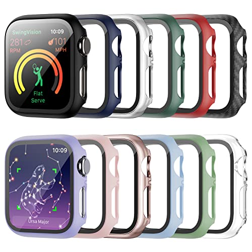 12er Pack Haojavo Hülle Kompatibel mit Apple Watch Series 3/2/1 38MM, Schutzhülle Gehäuse für iwatch 38 MM Smartwatch Case aus Hart Schutz und HD Gehärtetes Displayschutz von Haojavo