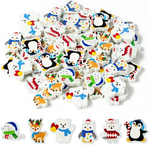 Haooryx 60 Stk Weihnachts-Polar-Tier-Mini-Radiergummis: Großhandel, 3D-Puzzle-Radiergummis, Schreibtisch-Zubehör, Lern-Belohnung, Klassenzimmer-Preis, Weihnachtliche Party-Geschenk-Zubehör Haooryx 60 Stk Weihnachts-Polar-Tier-Mini-Radiergummis: Großhandel, 3D-Puzzle-Radiergummis, Schreibtisch-Zubehör, Lern-Belohnung, Klassenzimmer-Preis, Weihnachtliche Party-Geschenk-Zubehör von Haooryx