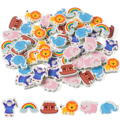 Haooryx 60Stück Arche Noah Mini-Radiergummi, (HA-Noah Ark Eraser 60p) von Haooryx