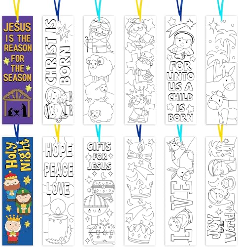Haooryx Färbung Lesezeichen DIY Lesezeichen für Kinder Klassenzimmer Geschenk Schultafel Dekoration Schule Kunsthandwerk Lehrer Belohnungspreis Geburtstag Party Zubehör (Krippe) von Haooryx