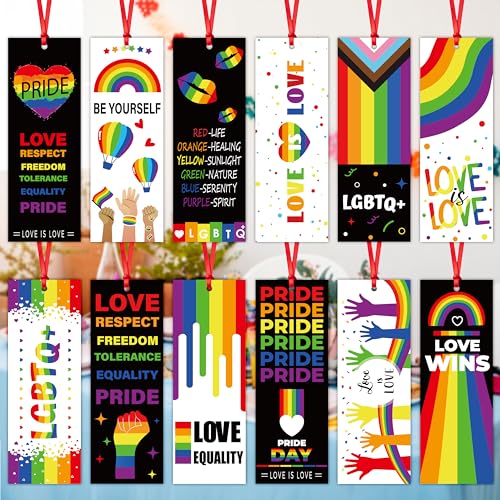 Haooryx Regenbogen-Lesezeichen "Pride Day" – 246cs LGBTQ Pride-Thema, Lesezeichen, Liebe, Gleichheit, Liebe ist Liebe, Regenbogenflagge, Herz, Lesezeichen für Stolz, Gay Party, Gastgeschenke, Zubehör Haooryx Regenbogen-Lesezeichen "Pride Day" – 246cs LGBTQ Pride-Thema, Lesezeichen, Liebe, Gleichheit, Liebe ist Liebe, Regenbogenflagge, Herz, Lesezeichen für Stolz, Gay Party, Gastgeschenke, Zubehör von Haooryx