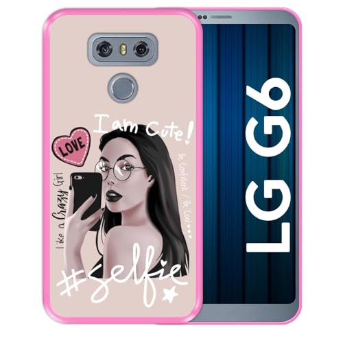 Hapdey Store Silikon Hülle für LG G6, Selfie - ich Bin süß, Rosa Flexibles TPU von Hapdey Store