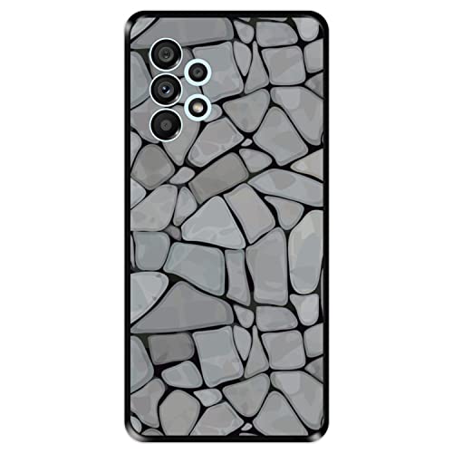 Hapdey Store Silikon Hülle für Samsung Galaxy A53 5G, Abstraktes, modernes Steinmauermosaik, Schwarze Flexibles TPU von Hapdey Store