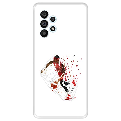 Hapdey Store Silikon Hülle für Samsung Galaxy A53 5G, Basketball, Zeichnung 6, Transparenz Flexibles TPU von Hapdey Store