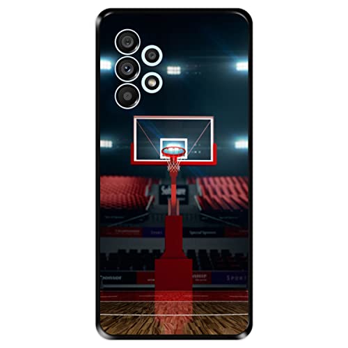 Hapdey Store Silikon Hülle für Samsung Galaxy A53 5G, Basketball, Zeichnung 9, Schwarze Flexibles TPU von Hapdey Store