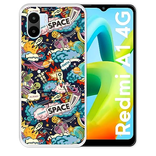 Hapdey Store Silikon Hülle für Xiaomi Redmi A1 4G, Sternbildmuster, Galaxie 5, Transparenz Flexibles TPU von Hapdey Store