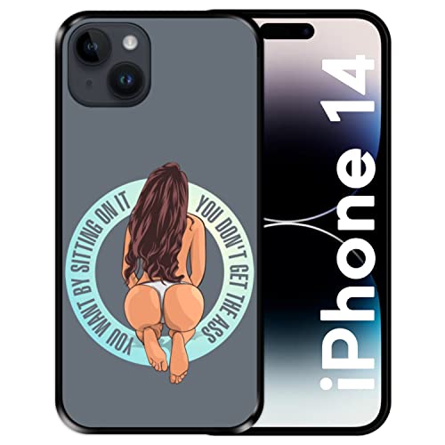 Silikon Hülle für Apple iPhone 14, Sexy junges Mädchen mit wunderschönen posterior, Schwarze Flexibles TPU von Hapdey Store