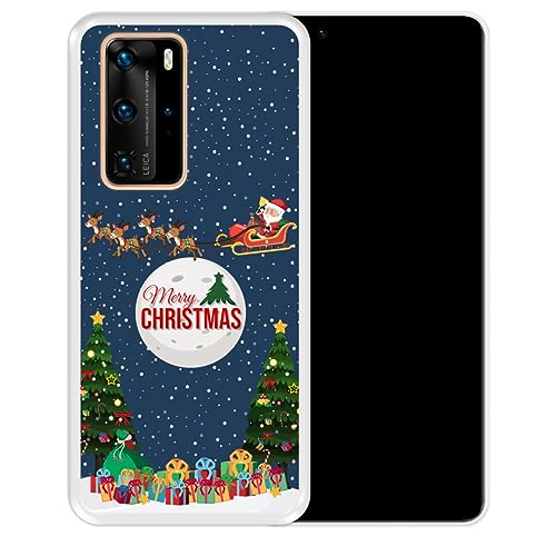 Silikon Hülle für Huawei P40 Pro - P40 Pro Plus, Frohe Weihnachten 1, Transparenz Flexibles TPU von Hapdey Store