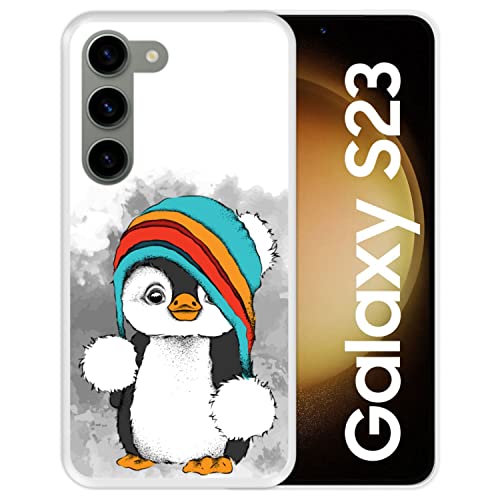 Silikon Hülle für Samsung Galaxy S23, Baby Pinguin, Winter, Transparenz Flexibles TPU von Hapdey Store