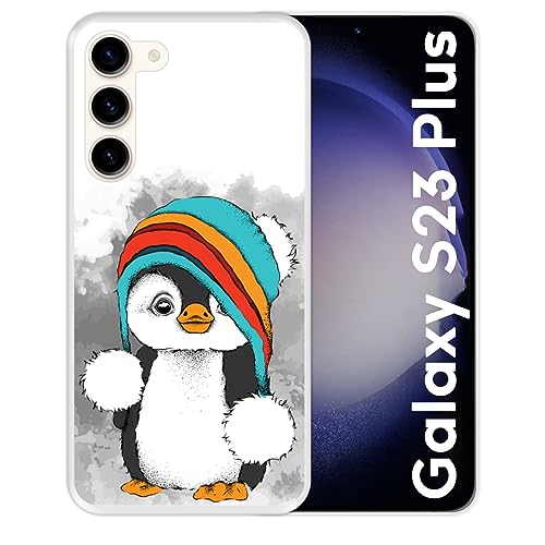 Silikon Hülle für Samsung Galaxy S23 Plus, Baby Pinguin, Winter, Transparenz Flexibles TPU von Hapdey Store