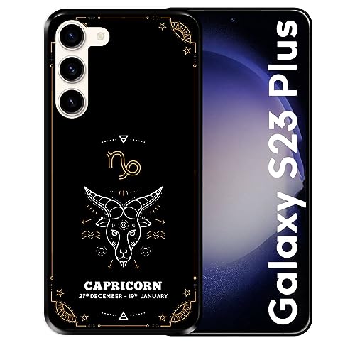 Silikon Hülle für Samsung Galaxy S23 Plus, Steinbock-Tierkreis, Schwarze Flexibles TPU von Hapdey Store