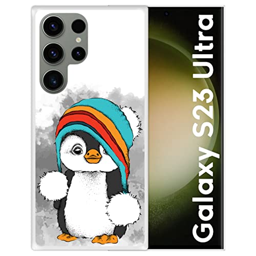 Silikon Hülle für Samsung Galaxy S23 Ultra, Baby Pinguin, Winter, Transparenz Flexibles TPU von Hapdey Store