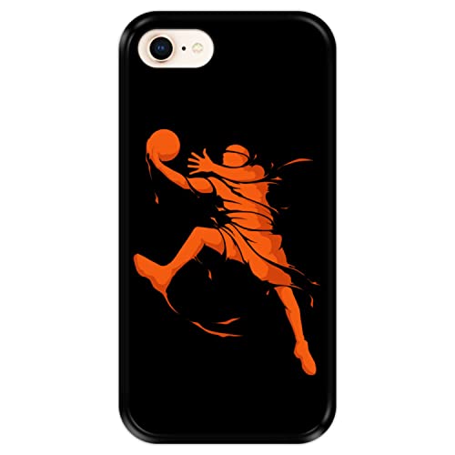 Hapdey Silikon Hülle für Apple iPhone 7-8 - SE 2020, Basketball, Zeichnung 1, Schwarze Flexibles TPU von Hapdey