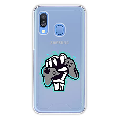 Hapdey TPU Hülle für [ Samsung Galaxy A40 2019 ] Design [ Spieler fürs Leben ] Transparent von Hapdey