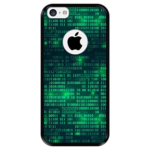 Hapdey silikon Hülle für [ Apple iPhone 5C ] Design [ Digitale Matrix ] Schwarze Flexibles TPU von Hapdey