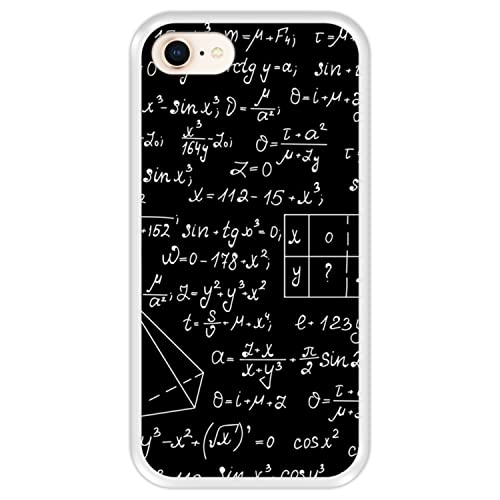 Hapdey silikon Hülle für [ Apple iPhone 7-8 - SE 2020 ] Design [ Mathematische Berechnungen mit Algebra-Plots, Aufgabenlösungen ] Transparenz Flexibles TPU von Hapdey