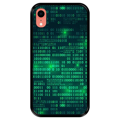 Hapdey silikon Hülle für [ Apple iPhone XR ] Design [ Digitale Matrix ] Schwarze Flexibles TPU von Hapdey