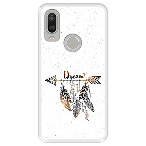 Hapdey silikon Hülle für [ Bq Aquaris X2 - X2 Pro ] Design [ Boho-Stil, Traumfänger mit Federn ] Transparenz Flexibles TPU von Hapdey