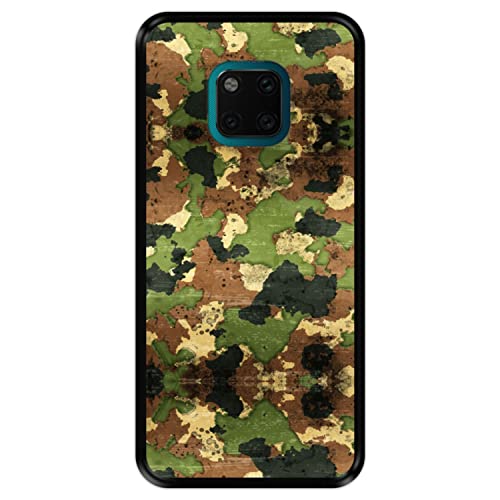 Hapdey silikon Hülle für [ Huawei Mate 20 Pro ] Design [ Militärische Tarnung ] Schwarze Flexibles TPU von Hapdey